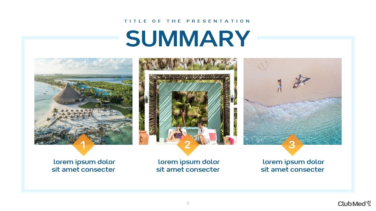 Club Med North America - Template Powerpoint